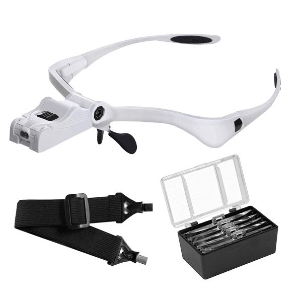 Head Mount Magnifier with 2 Led Lights