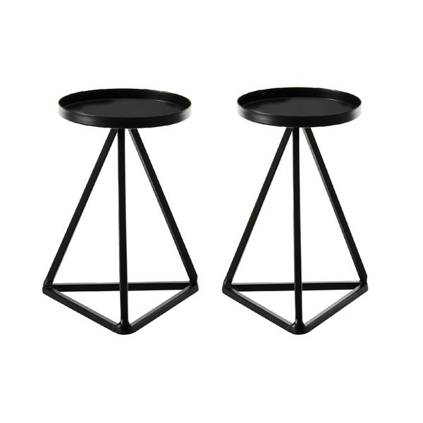 Pillar Candle Holders - Set of 2 (13cm)