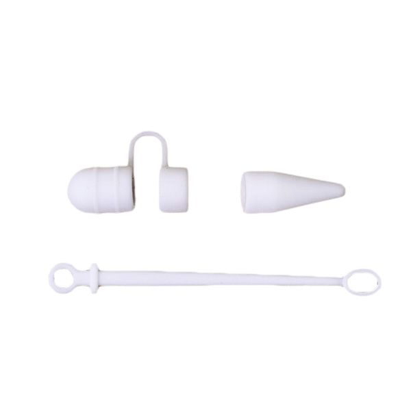 Anti Lost Cap Holder Protector for Apple iPad Pencil - White