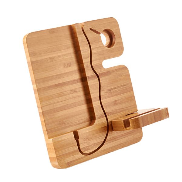 Bamboo Wood Charging Dock Station for Apple Watch Phone