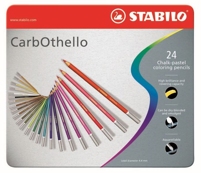 Stabilo Carbothello Colour Pencil - Assorted Metal Box of 24