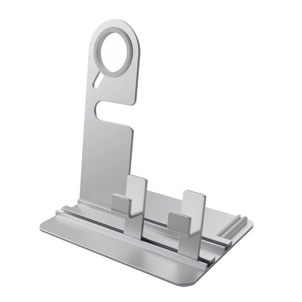 Aluminum Charging Dock Station Stand for iWatch &amp; iPhone - Silver