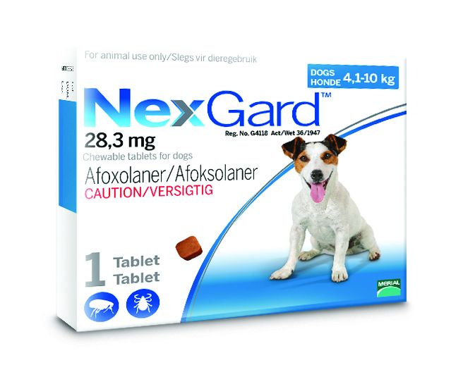 Nexgard Chewable Tick &amp; Flea Tablet for Dogs - 4.1-10kg (1 Tablet)