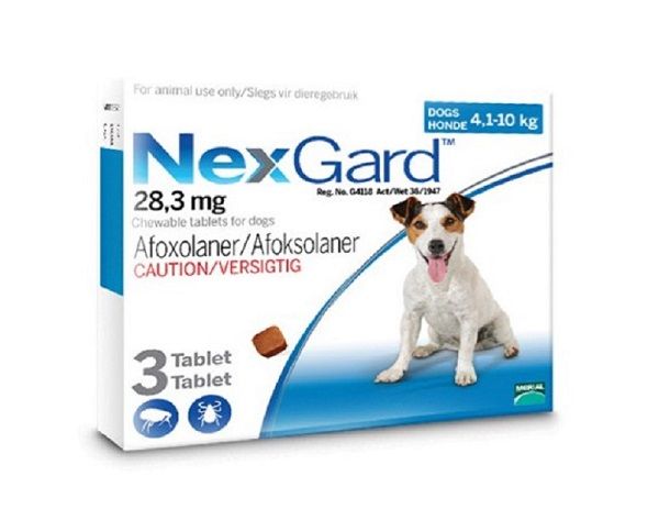 NexGard Chewable Tick &amp; Flea Tablet For Dogs - 4.1-10kg (3 Tablets)