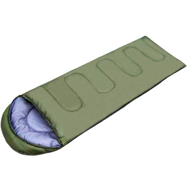 Hooded Camping Sleeping Bag - Army Green