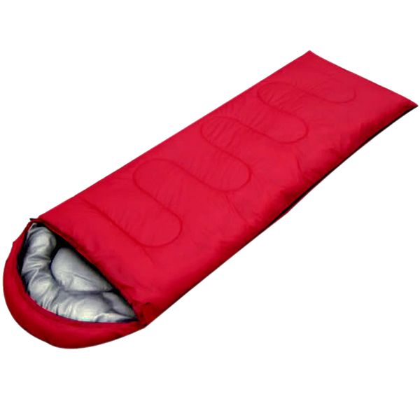 Hooded Camping Sleeping Bag - Red