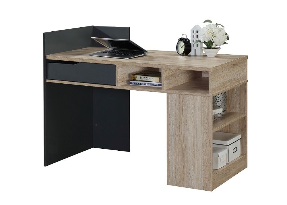 linx nevada workdesk sonoma oak and white