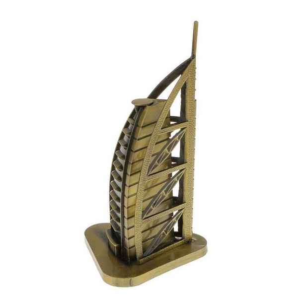 Dubai Burj Al Arab Luxury Hotel Metal Antique Model Statue Gift