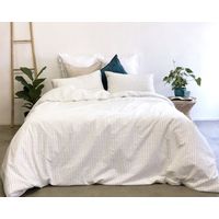 Whiteheads Washed Cotton Duvet Cover - Grid (Queen) | Buy Online in ...