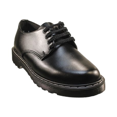 Genuine Leather School Shoes - Black 