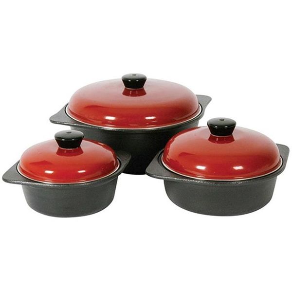 Monarch Cordon Bleu Cast Iron Cookware Set - Red (6 Piece)