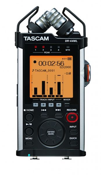 Tascam 4-Track Recorder w/Stereo Mics, XLR + Wi-Fi