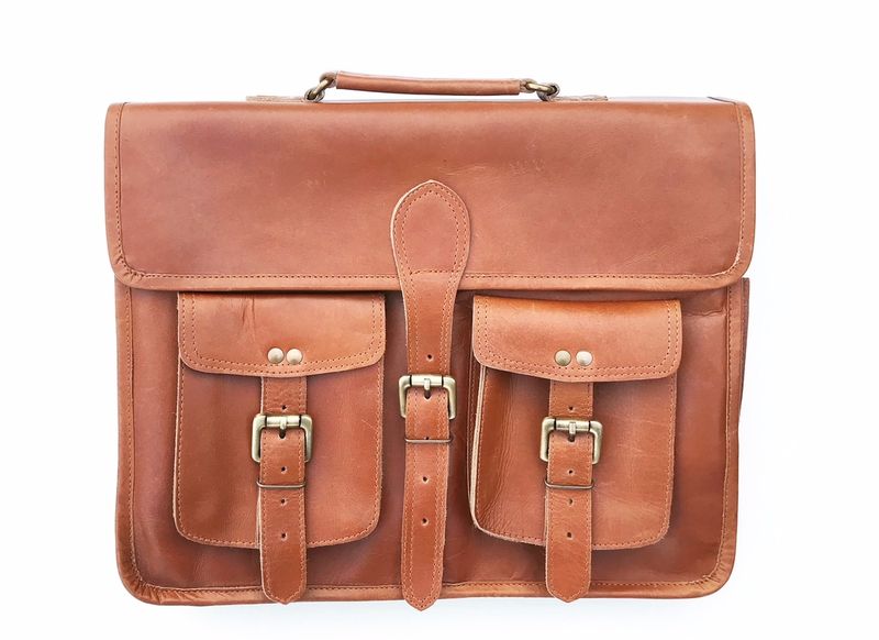 Camel Leather Laptop bag