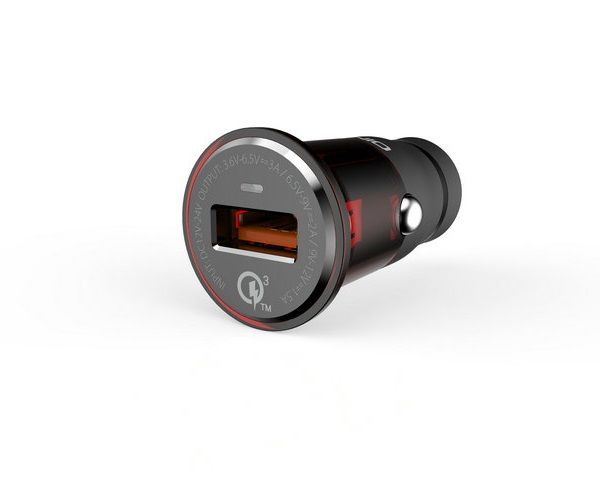 LDNIO QC 3.0 Intelligent USB Single-Port Car Charger - USB-A/C Cable