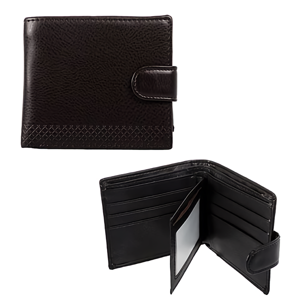Men's Pu Leather Clip Wallet - 11.5x9.5cm (Bulk pack x 4)