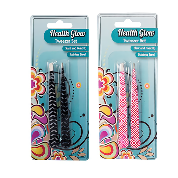 Health Glow Stainless Steel Tweezer (Bulk Pack x 6)
