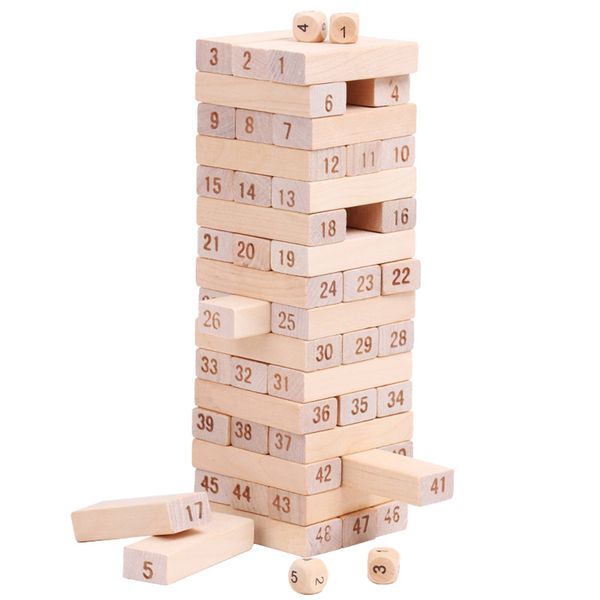 Wooden Building Figure Blocks - 55 Piece