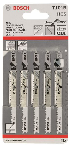 Bosch - 101 B Jigsaw Blade Clean For Wood - Set Of 5