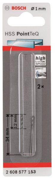 Bosch - Metal Drill Bit HSS Pointteq - 1.0mm