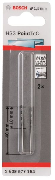 Bosch - Metal Drill Bit HSS Pointteq - 1.5mm