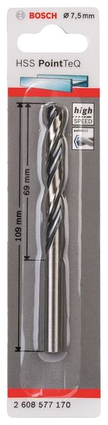 Bosch - Metal Drill Bit HSS Pointteq - 7.5mm
