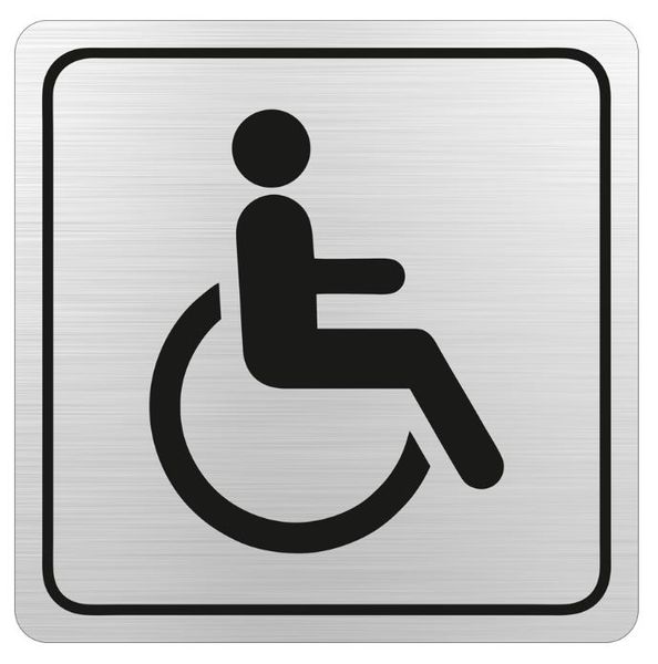Parrot Products: Disabled Toilet Symbolic Sign on Brushed ACP 15cm*15cm