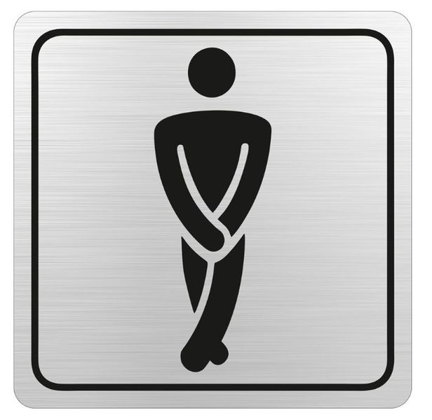 Parrot Products: Gents Toilet Symbolic Sign on Brushed ACP 15cm*15cm
