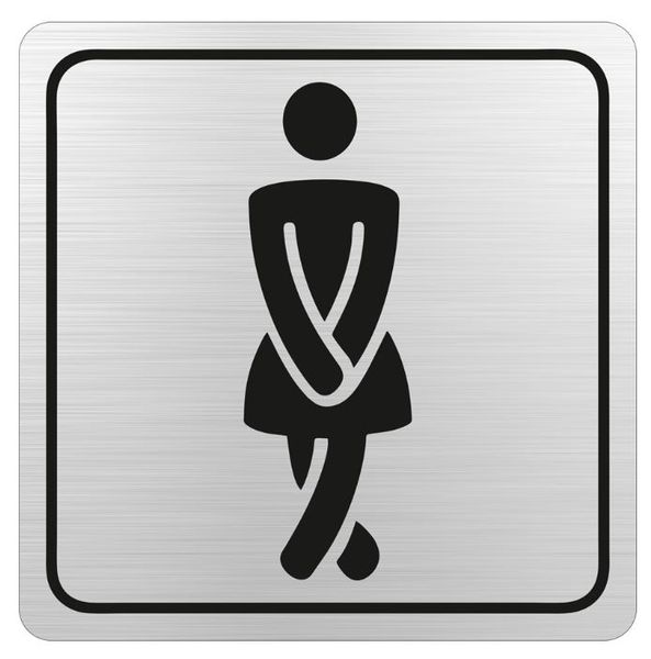 Parrot Products: Ladies Toilet Symbolic Sign on Brushed ACP 15cm*15cm