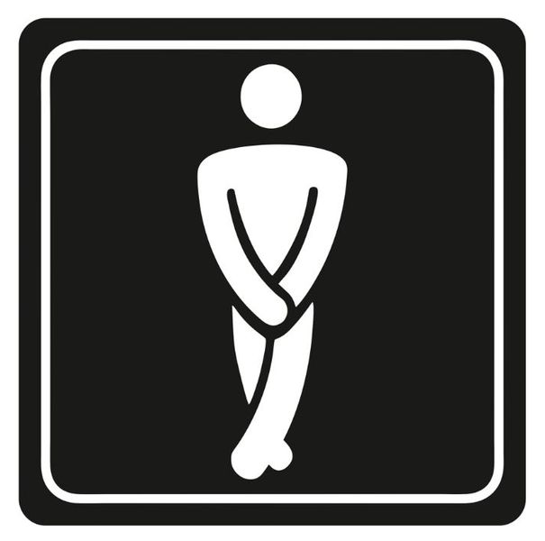 Parrot Products: Gents Toilet Symbolic Sign on Black ACP 15cm*15cm