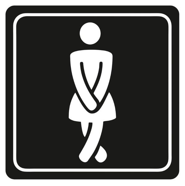 Parrot Products: Ladies Toilet Symbolic Sign on Black ACP 15cm*15cm