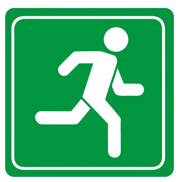 Parrot Products: Green Man Running Symbolic Sign on White ACP 15cm*15cm