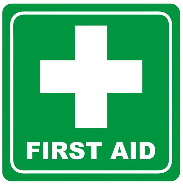 Parrot Products: Green First Aid Symbolic Sign on White ACP 15cm*15cm