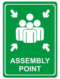 Parrot Products: Green Assembly Point Symbolic Sign on White ACP 15cm ...