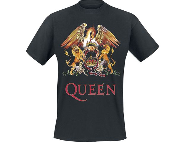 RockTs Mens Queen Crest Vintage T-Shirt