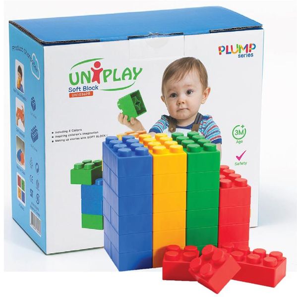 Greenbean Jumbo Educational Soft Blocks Plump Box: 36 Pieces