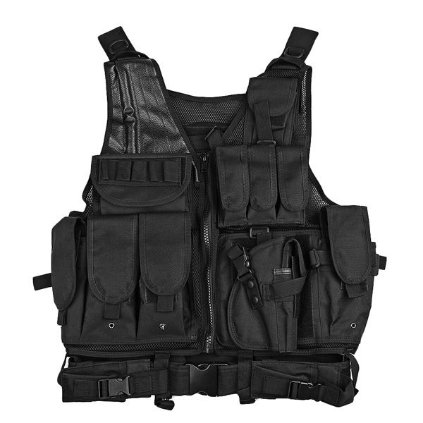 Breathable Tactical Vest with Numerous Pouches Black Shop Today. Get it Tomorrow!