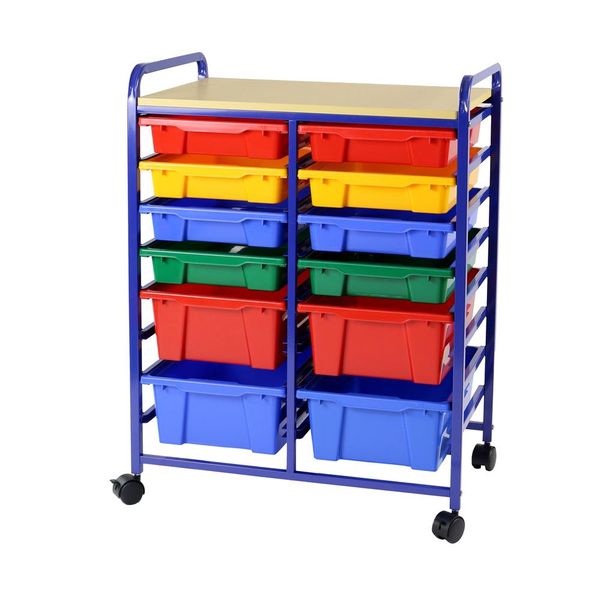 Greenbean Multi-Coloured Classroom and Household Storage Unit - 12 Bins