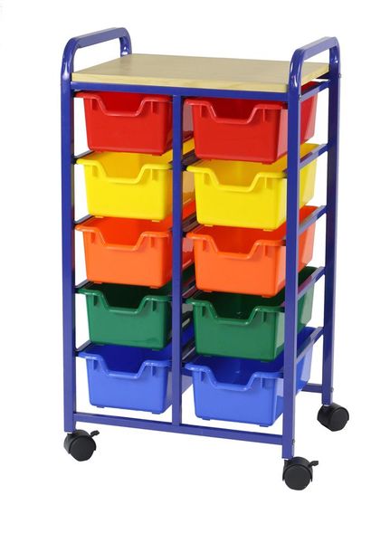 Greenbean Multi-Coloured Classroom &amp; Household Storage Unit - 10 Bins