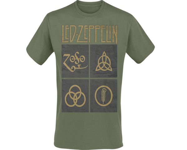 RockTs Men's Led Zepplin Green Symbols T-Shirt