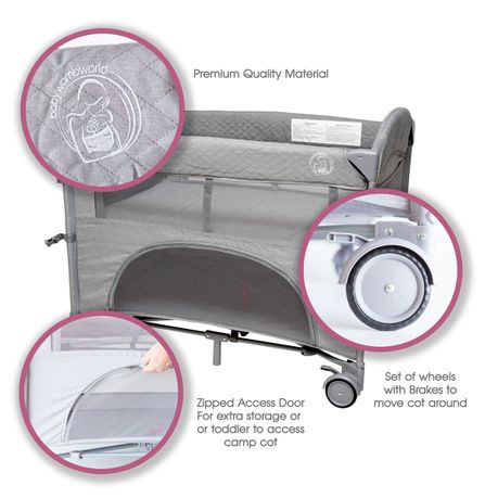 snuggletime co sleeper camp cot dimensions