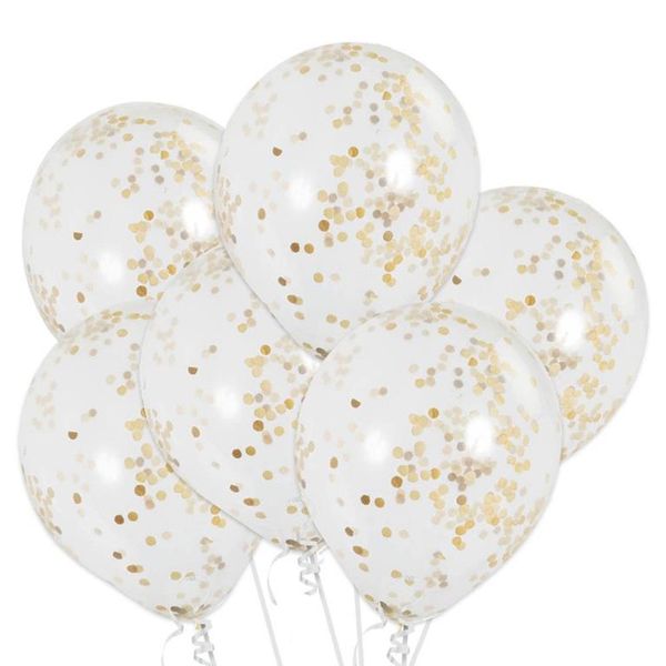 Confetti Balloons - Gold (10 Piece)