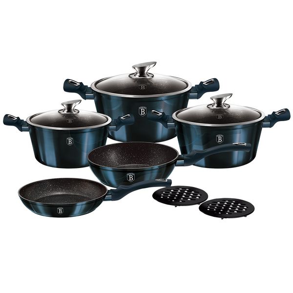 Berlinger Haus 10-Piece Marble Coating Cookware Set - Aquamarine Edition