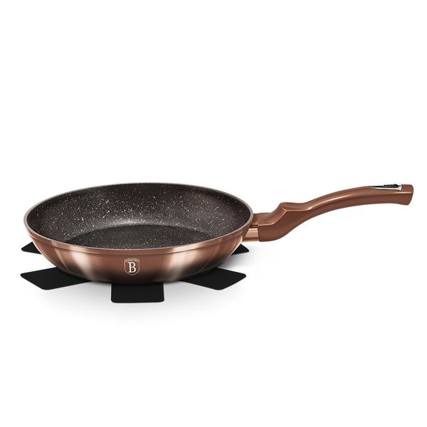 Berlinger Haus 24cm Marble Coating Deep Frypan - Rose Gold Noir Edition