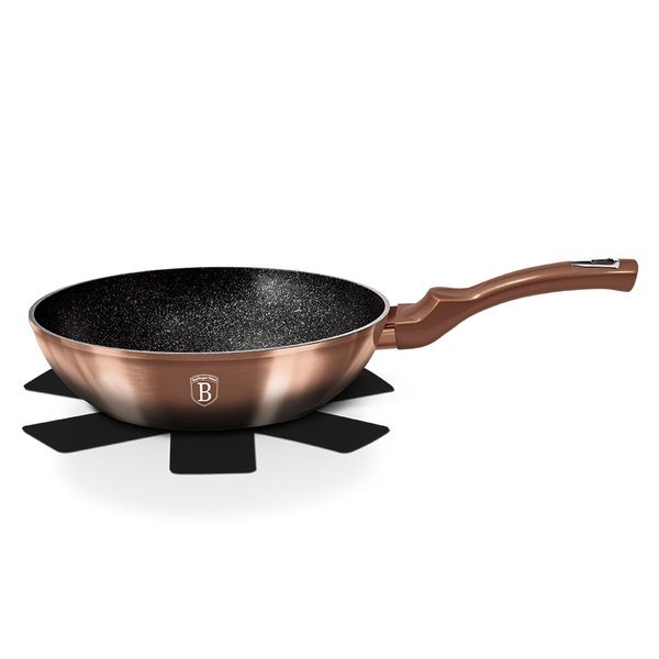 Berlinger Haus 28cm Marble Coating Wok - Rose Gold Noir Edition