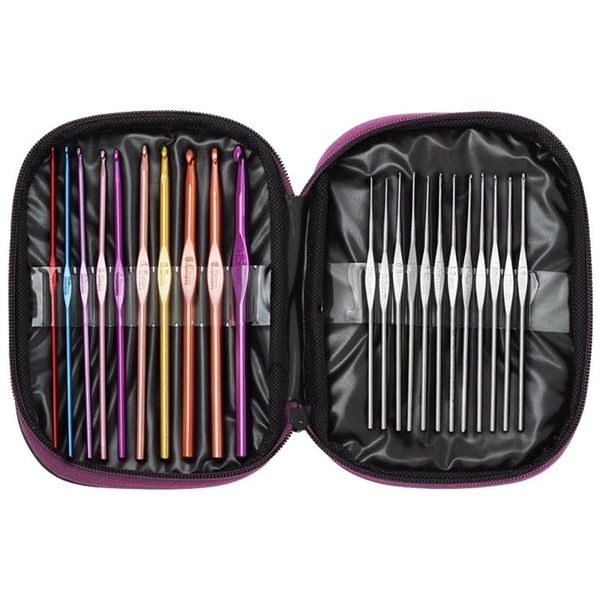 Crochet Hooks Needle Kits - Multiple Colors (22 Piece)
