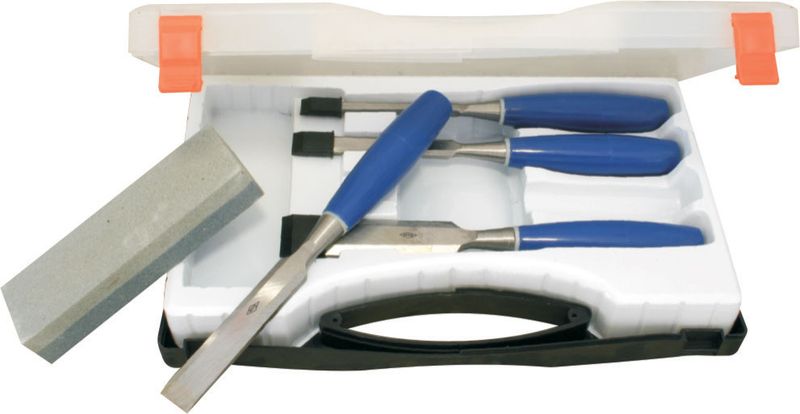 MTS - Wood Chisel Set With Oilstone - Set of 5