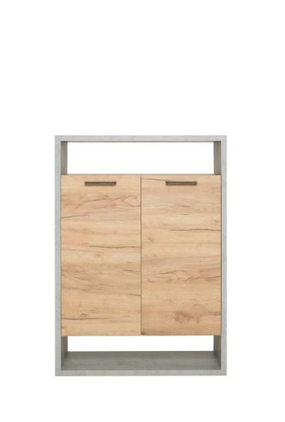 Finori - Momo Storage Unit With Doors - Concrete And Oak