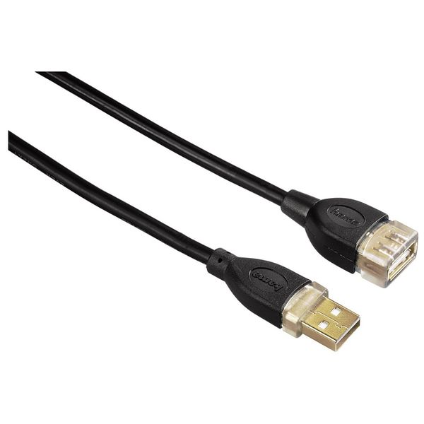 Hama USB 2.0 gold-plated 3m Extension Cable - Black