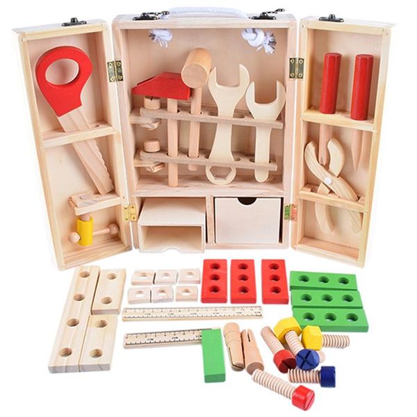 Wooden Carpenter Tools Set for Children - 43 Piece