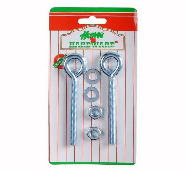 5 Packs of Eye-Bolts &amp; Nut Galvanized (2 Piece Per Pack) 100x7.9mm